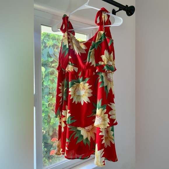 Show Me Your Mumu Red Sunflower Fields Sleeveless ClaireMini Dress Size XL EUC - Picture 4 of 8